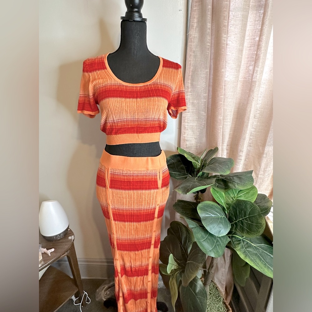RED CUT IT OUT SKIRT SET